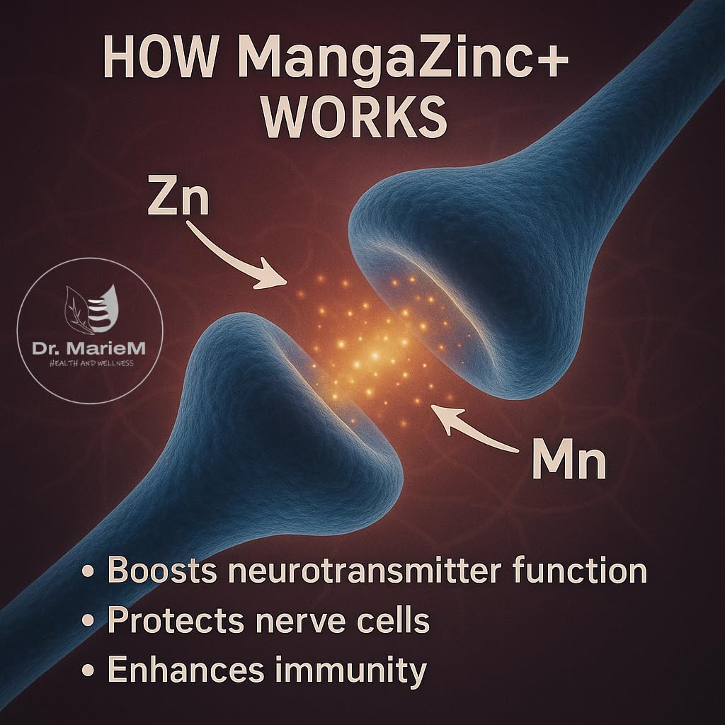 Dr. MarieM MangaZinc+ Gummies – Manganese + Zinc for Nerve Function, Cognitive Support & Immune Health – Apple Flavor – 7.93 oz