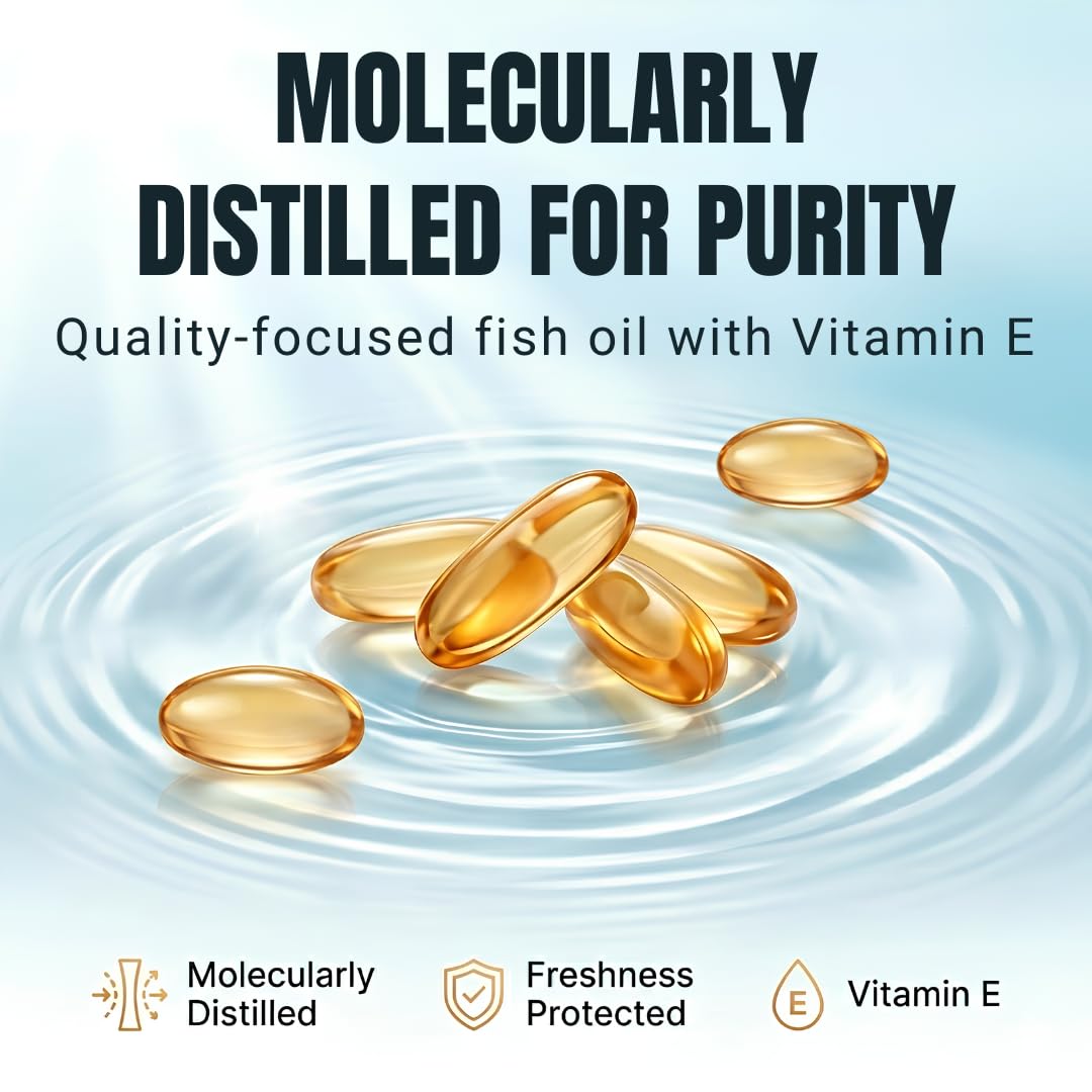CINCY TaaQaa Omega 3 Fish Oil Supplement – Molecularly Distilled EPA DHA Softgels 100