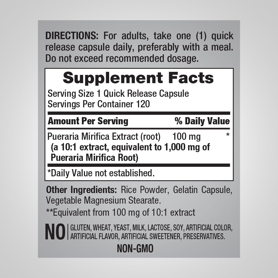 Piping Rock Pueraria Mirifica Capsules 120 Count