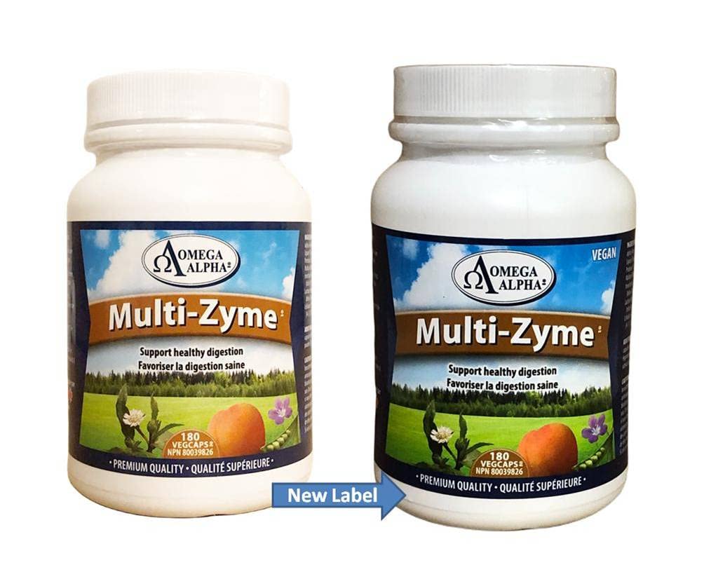 Omega Alpha Multi-Zyme Digestive Enzyme Capsule 180 Count