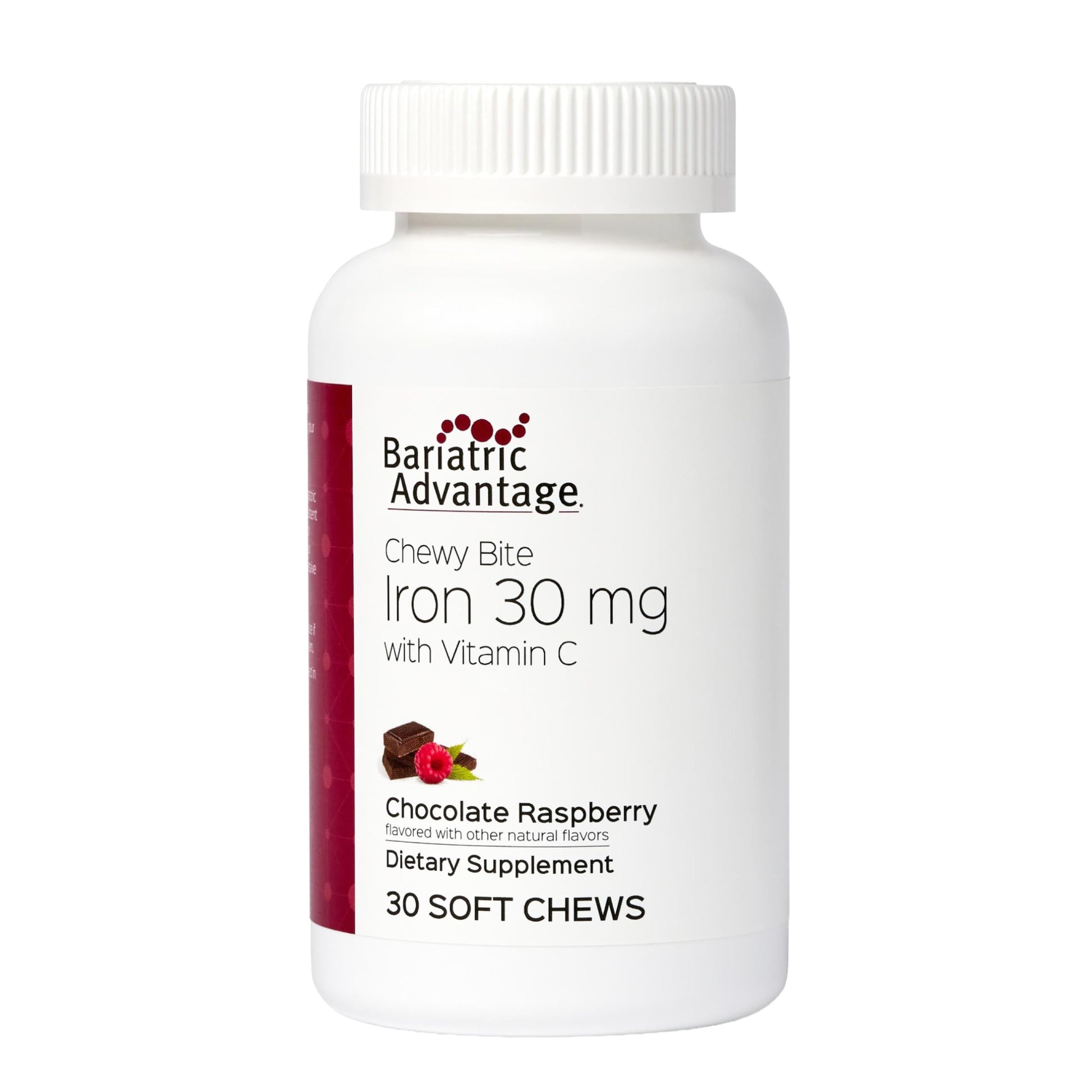 Bariatric Advantage Iron 30 mg Chewable with Vitamin C, Chocolate Raspberry, 30 Count