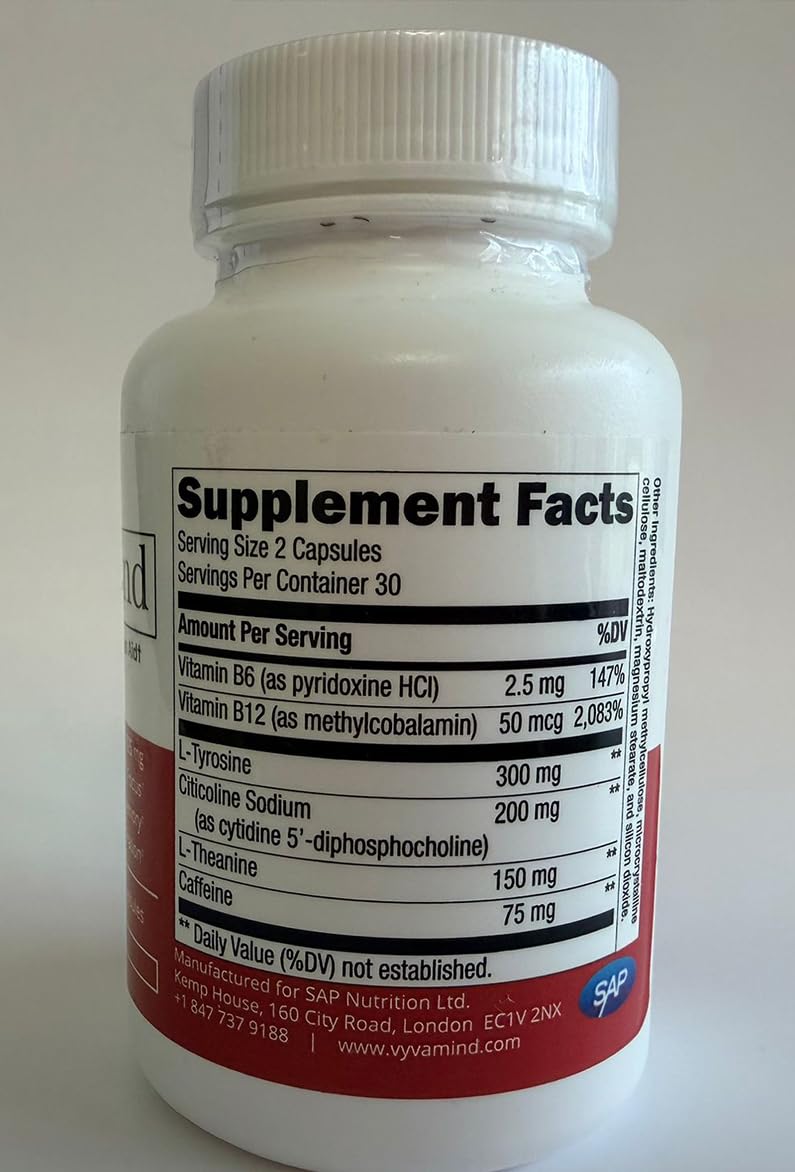 Vyvamind Cognitive Stimulant & Focus Aid, 60 Capsules