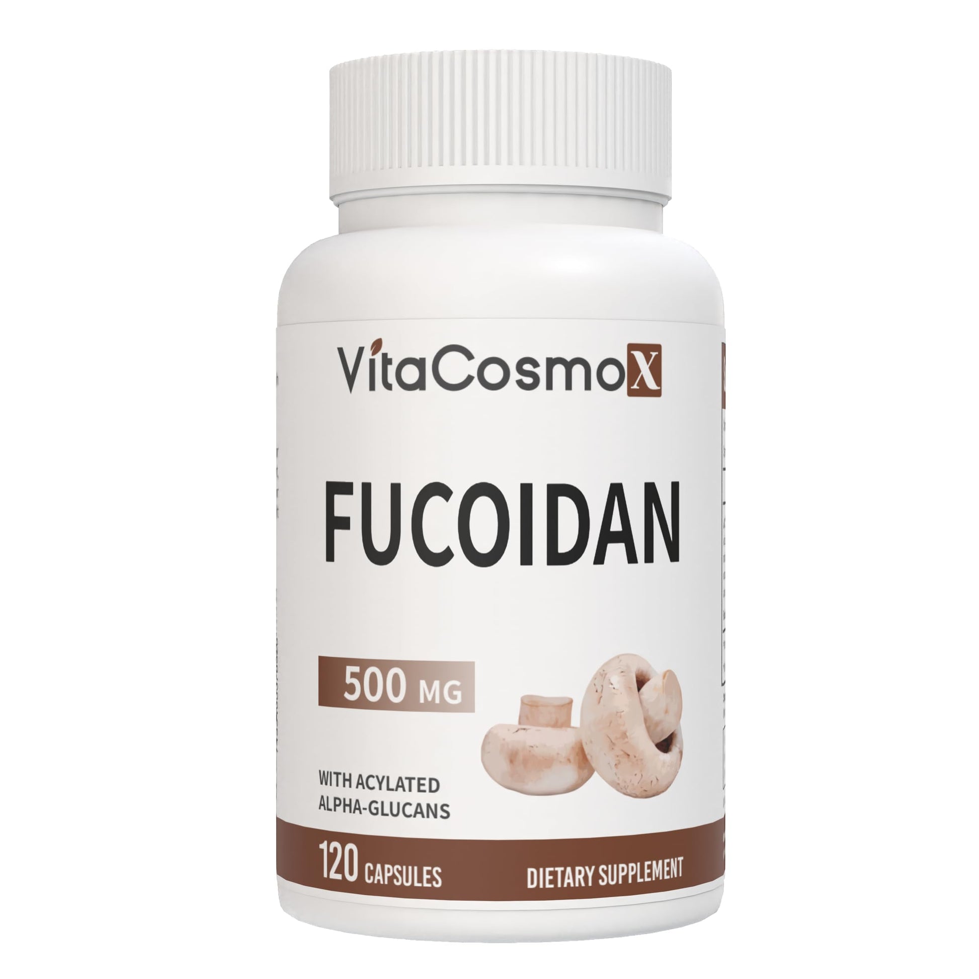 VitaCosmoX Brown Seaweed Extract 500mg Fucoidan, Capsules, 120 Count