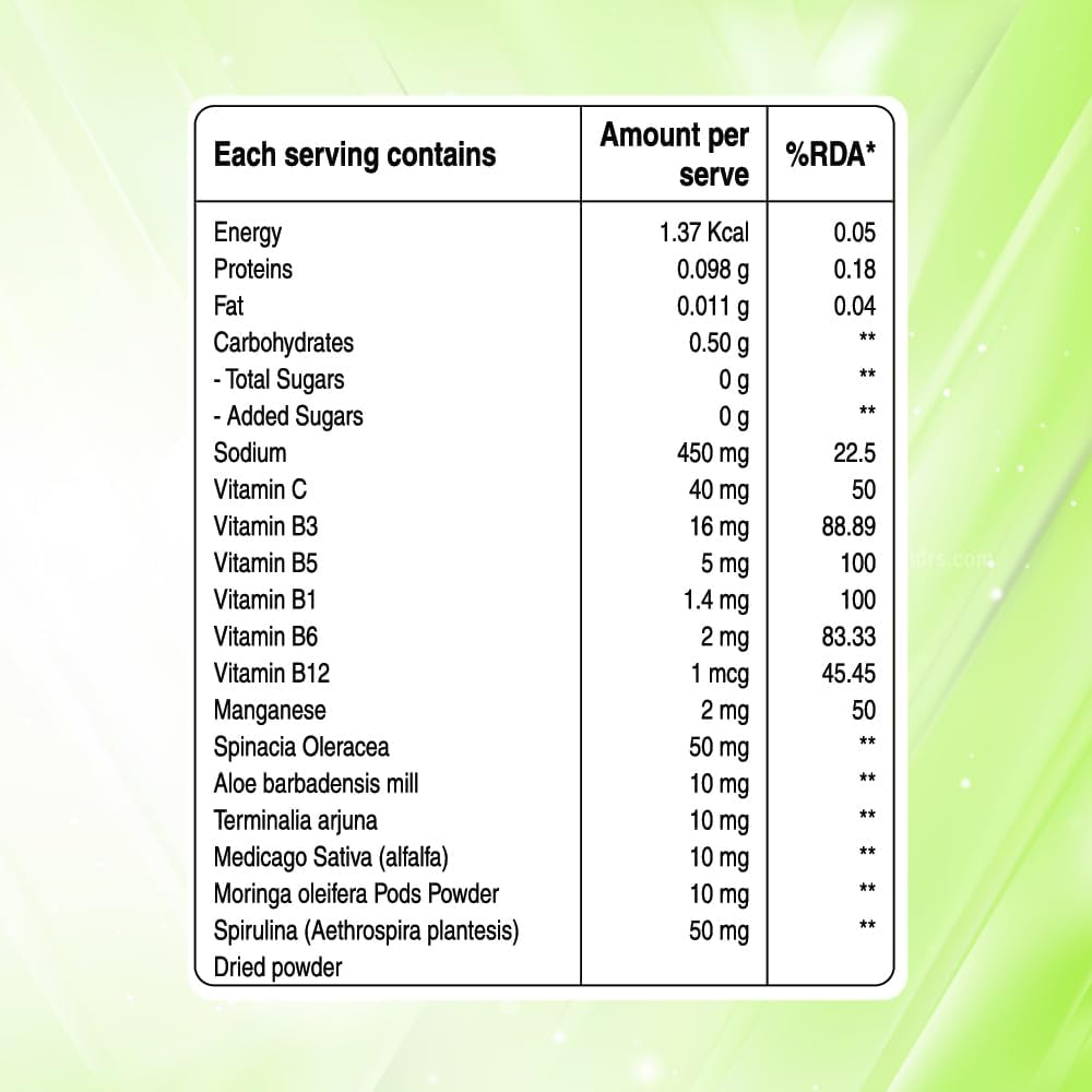 PURE NUTRITION NATURAL TREASURES Pure Nutrition Super Greens Effervescent Tablets, 40 Tablets