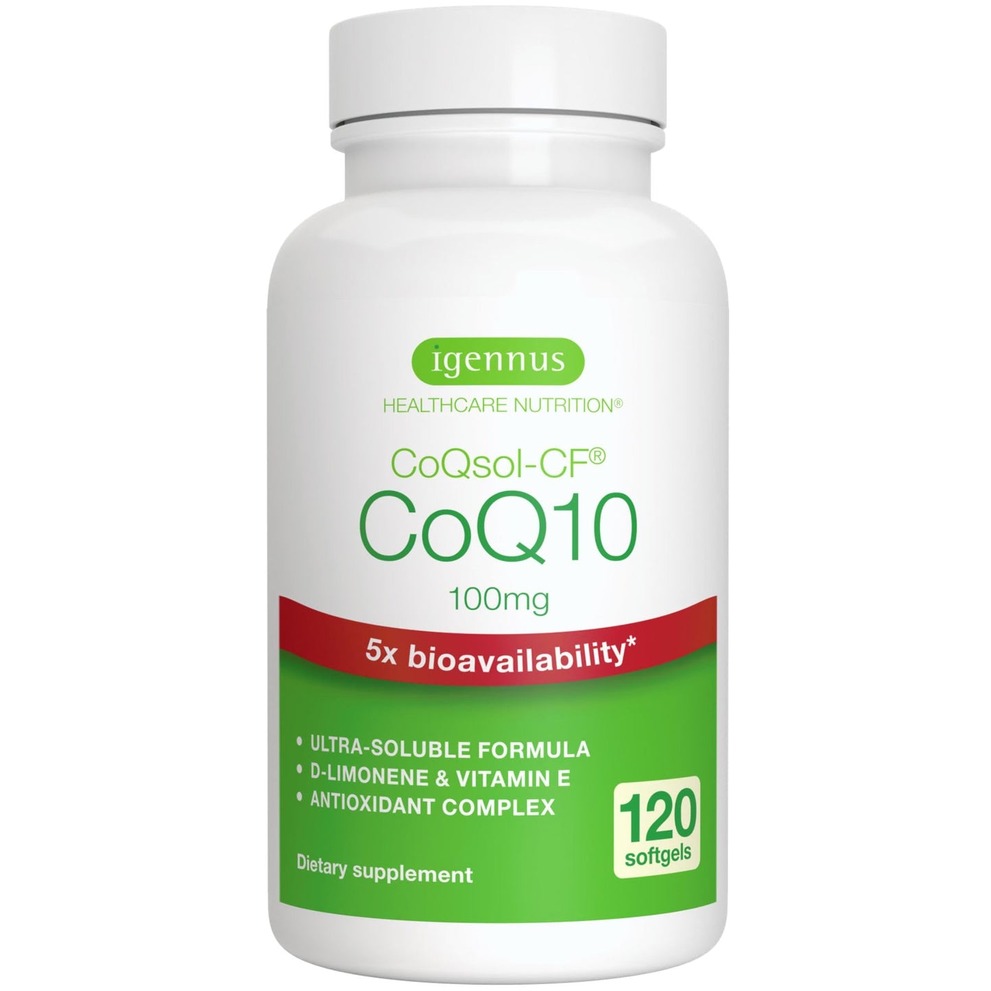 Igennus Healthcare Nutrition CoQSol CoQ10 100mg Softgels 120
