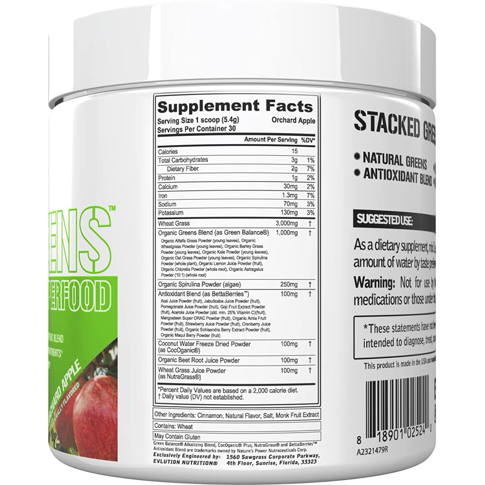 Evlution Stacked Greens Powder 5.7 Ounce