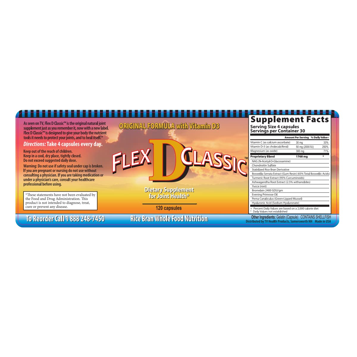 Flex D Classic Vitamin D3 Joint Supplement, 120 Capsules