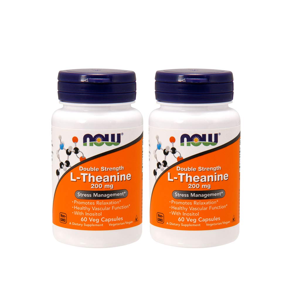 NOW Foods L-Theanine 200 mg Capsules 120 Count
