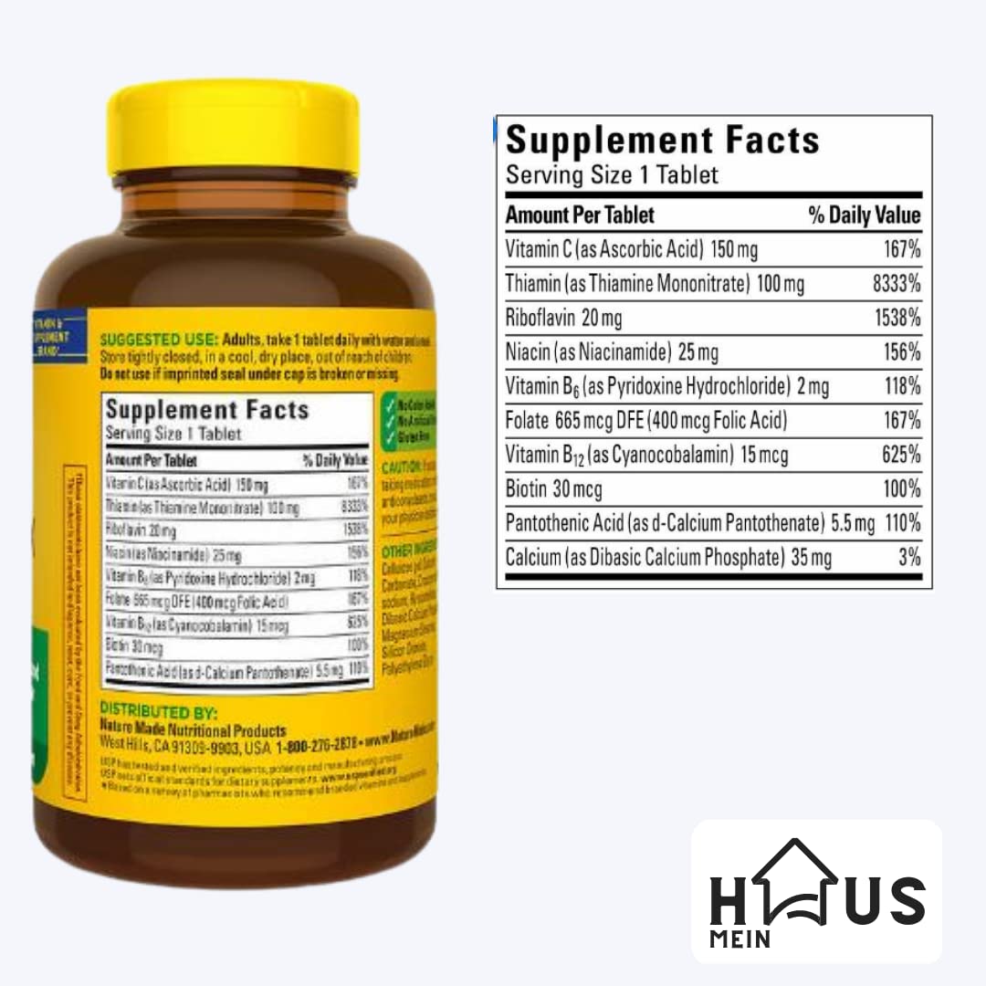 MEIN HAUS Nature Made Super B Energy Complex Tablets, 460 Tablets