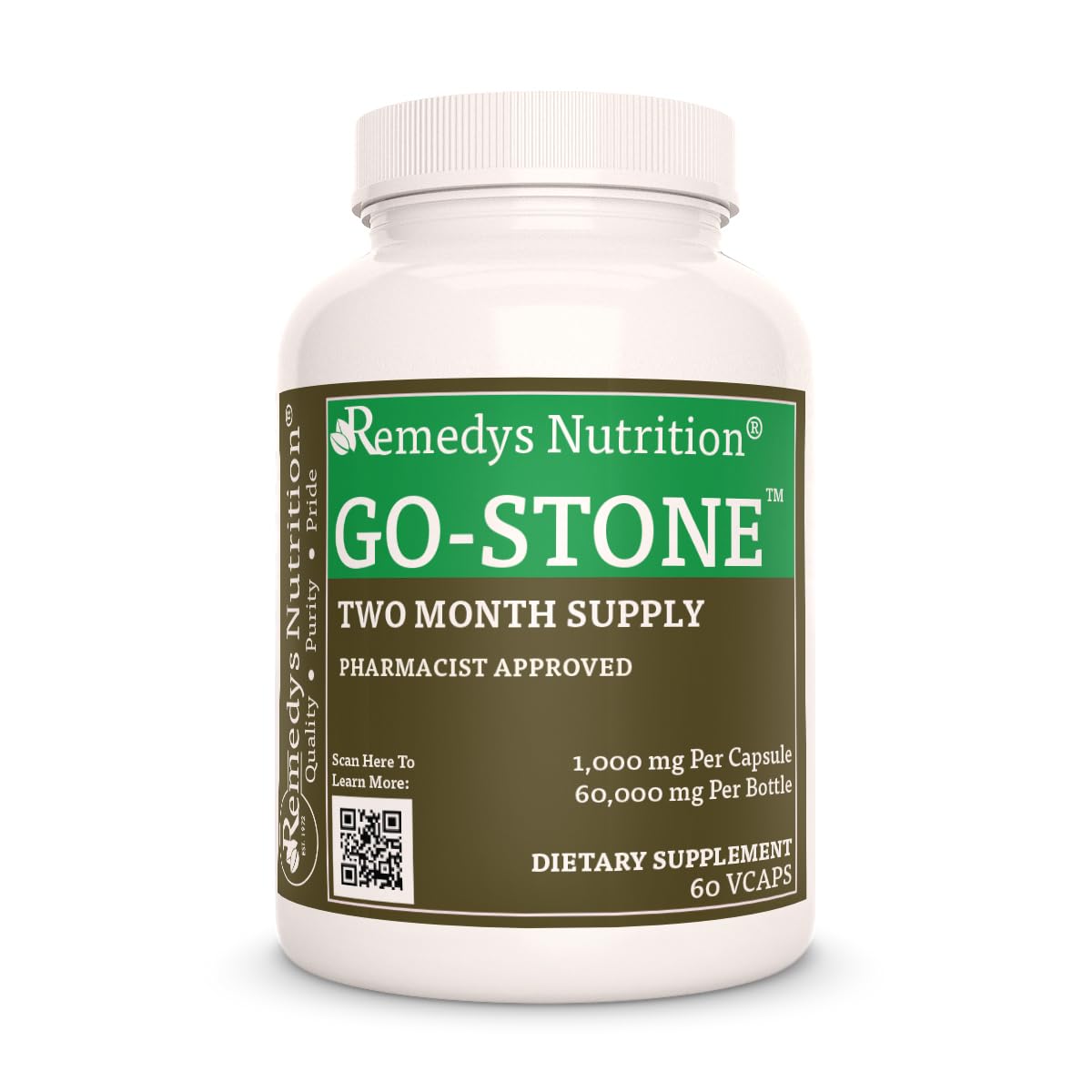 Remedy’s Nutrition Go Stone Kidney & Gallbladder 1000 mg, 60 Capsules