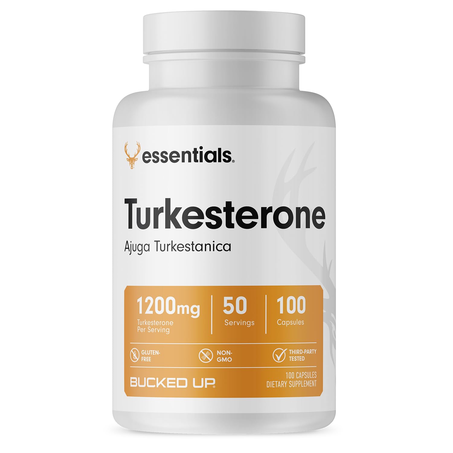 Bucked Up Turkesterone 1200mg Ajuga Turkestanica Extract Standardized 10% Capsules, 100 Count