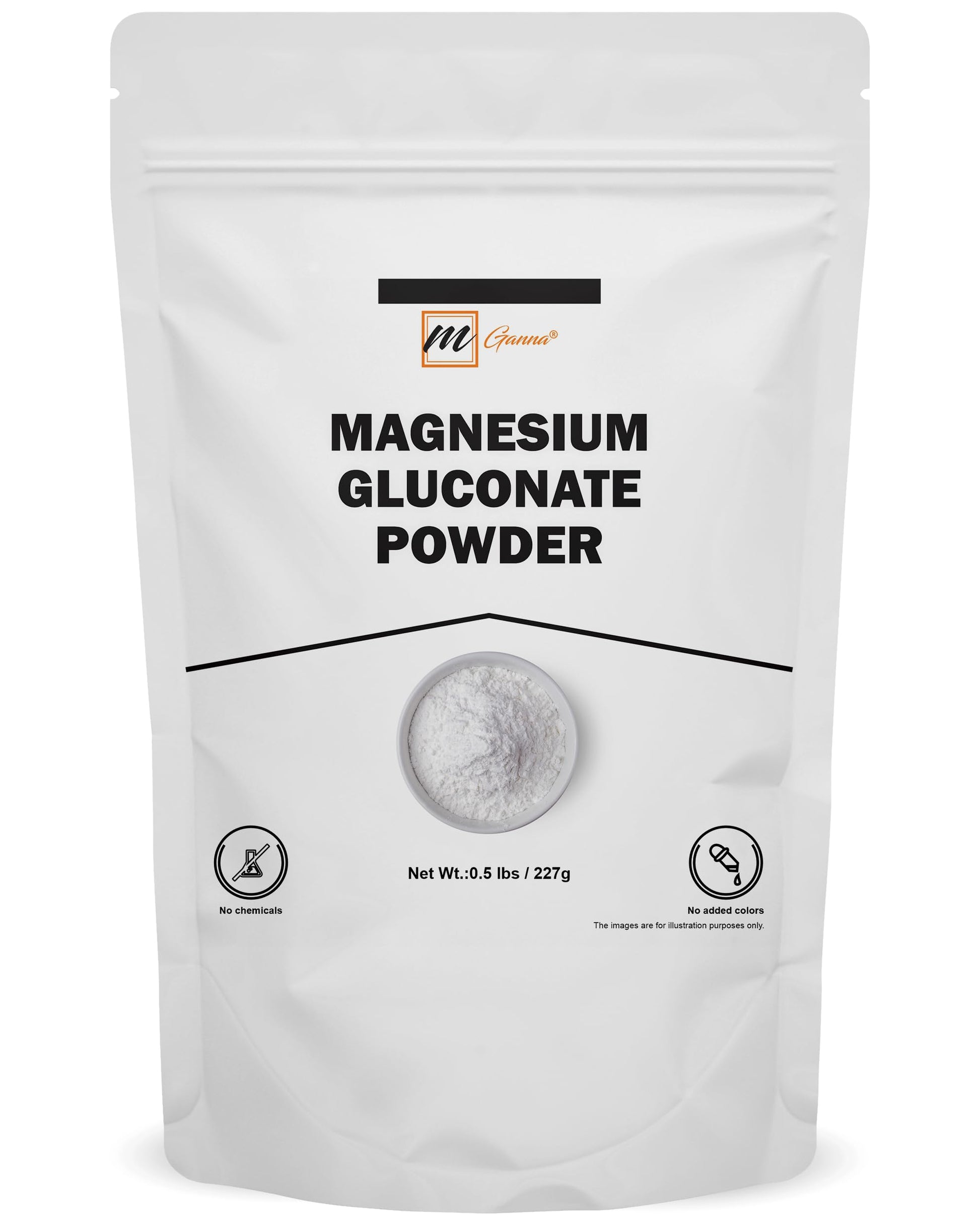 mGanna Magnesium Gluconate Powder, 8 oz