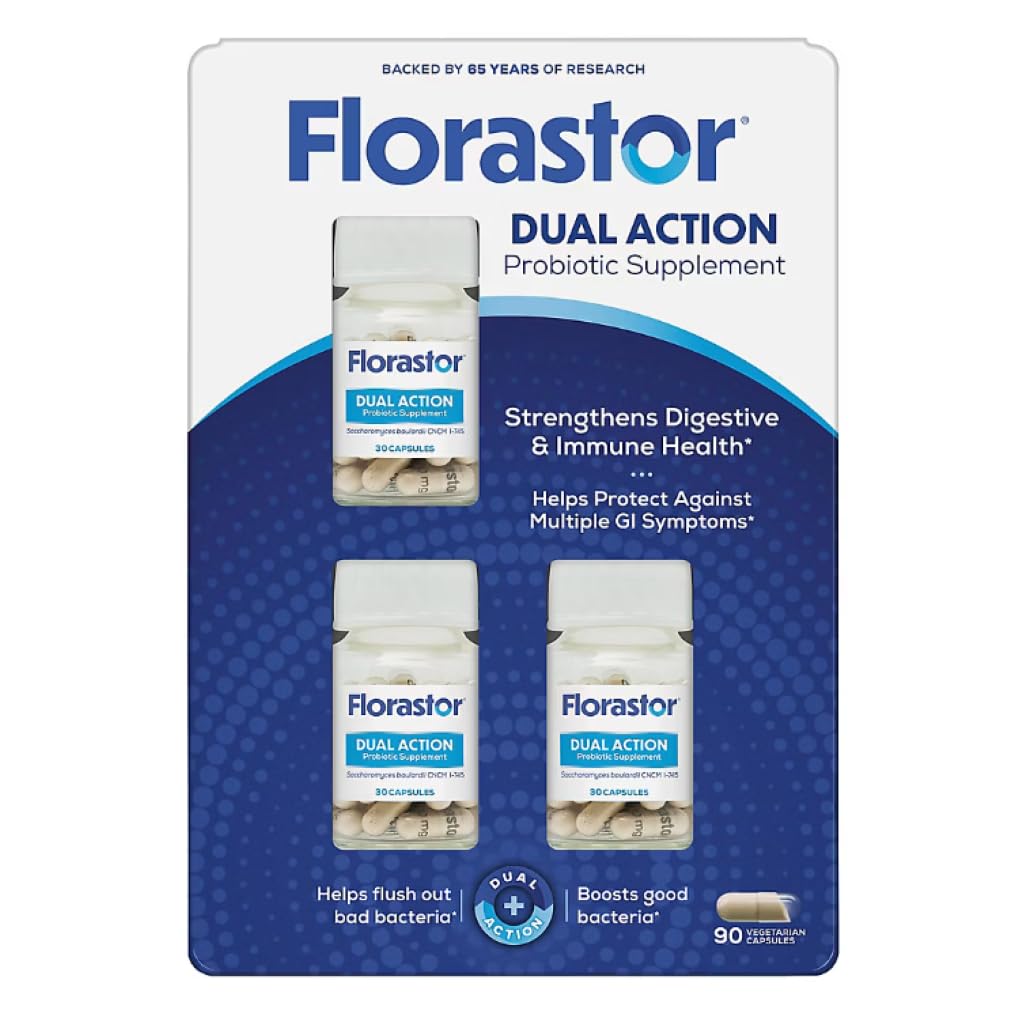 Biocodex Florastor Dual Action Probiotic Capsule 90 Count