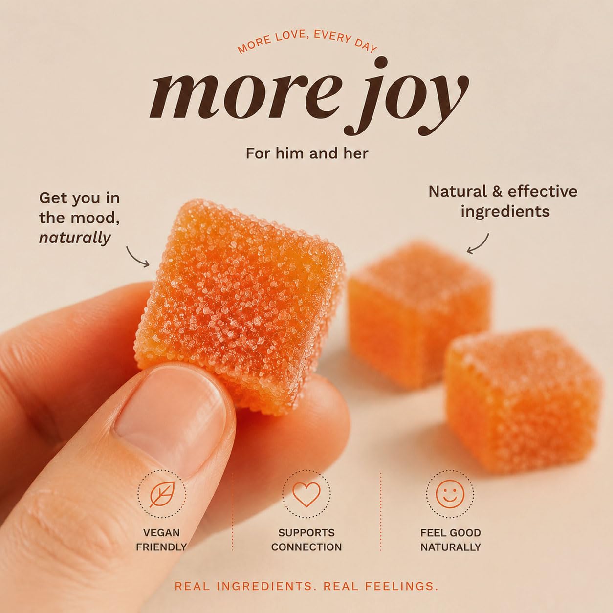 WINYEL Spicy Gummies Cubes Hot Peach Flavor - Chili Pepper, Maca Root & Muira Puama Herbal Supplement for Energy, Mood & Vitality - Romantic Mood Enhancer for Couples, 30 Gummies