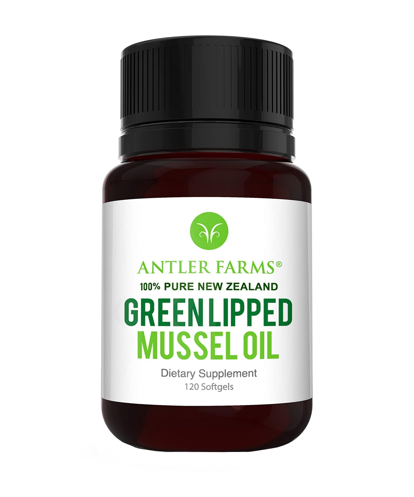 Antler Farms 100% Pure New Zealand Green Lipped Mussel Oil Softgels, 120 Count