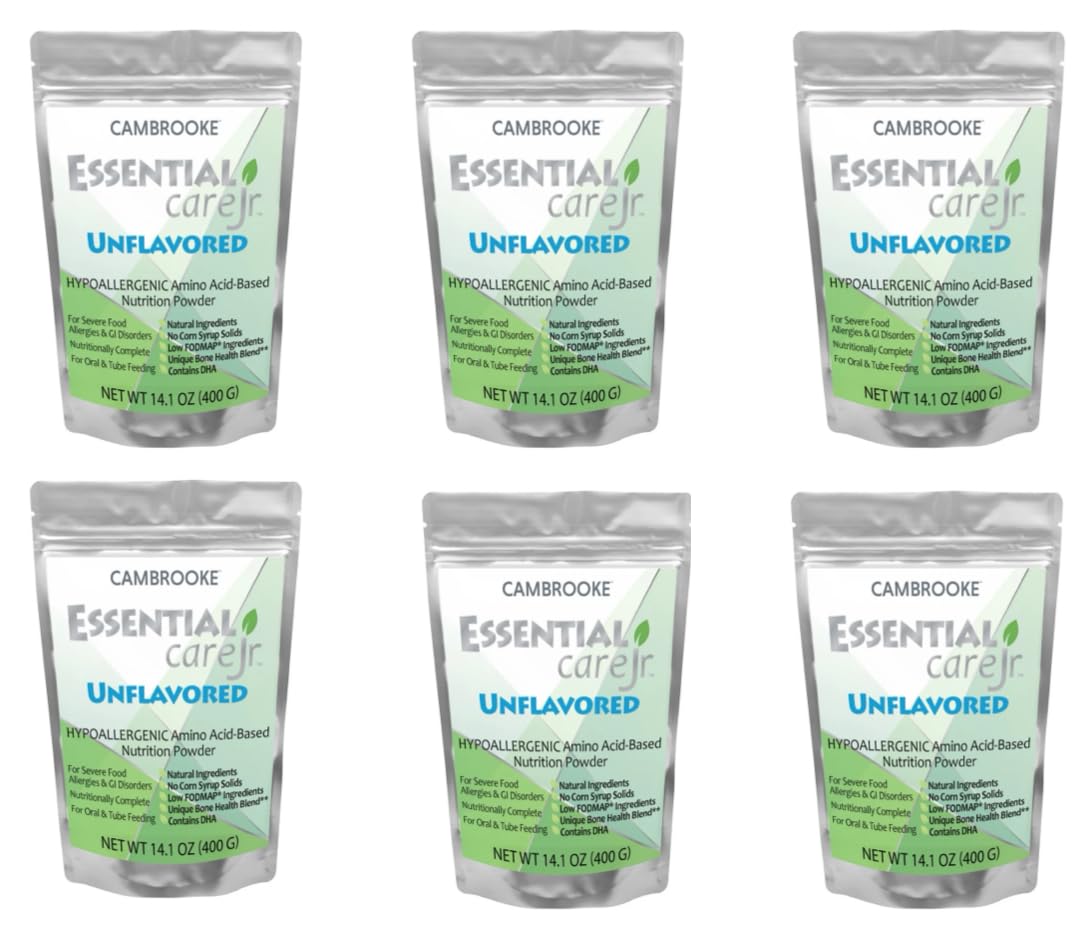 Cambrooke Essential Care JR Unflavored Hypoallergenic Amino Acid-Based Nutrition Powder, 6 Packages