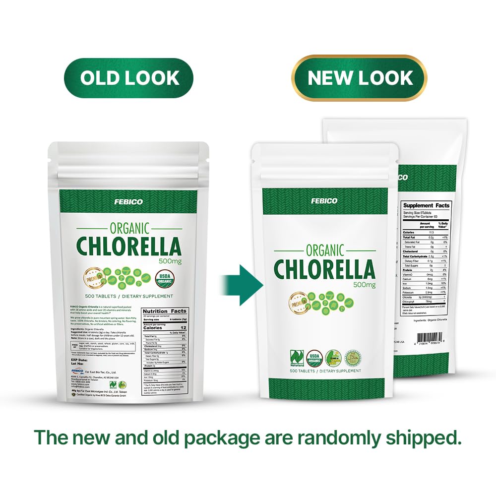 FEBICO Chlorella 500mg, 500 Tablets
