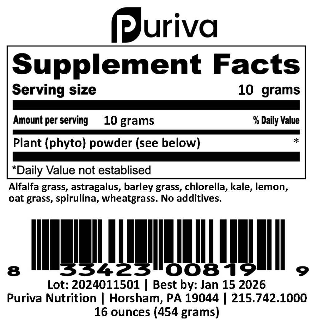 Puriva Nutrition Phytonutrient Powder, 16 oz
