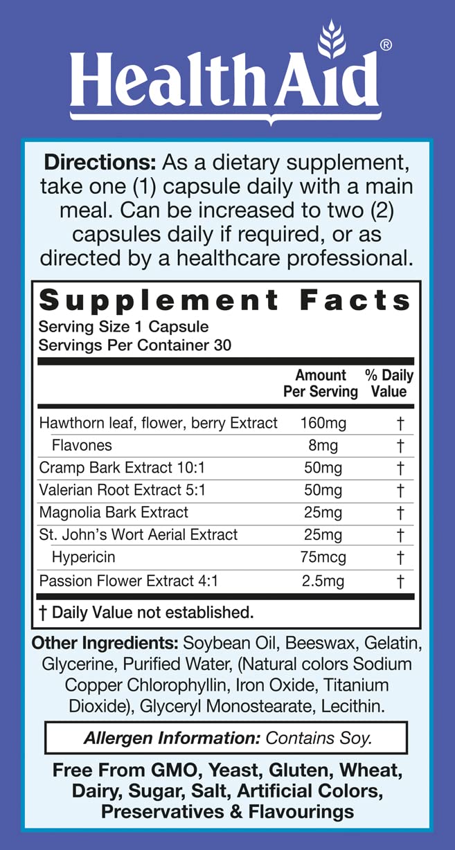 HealthAid RelaxEase Herbal Blend Capsules 30