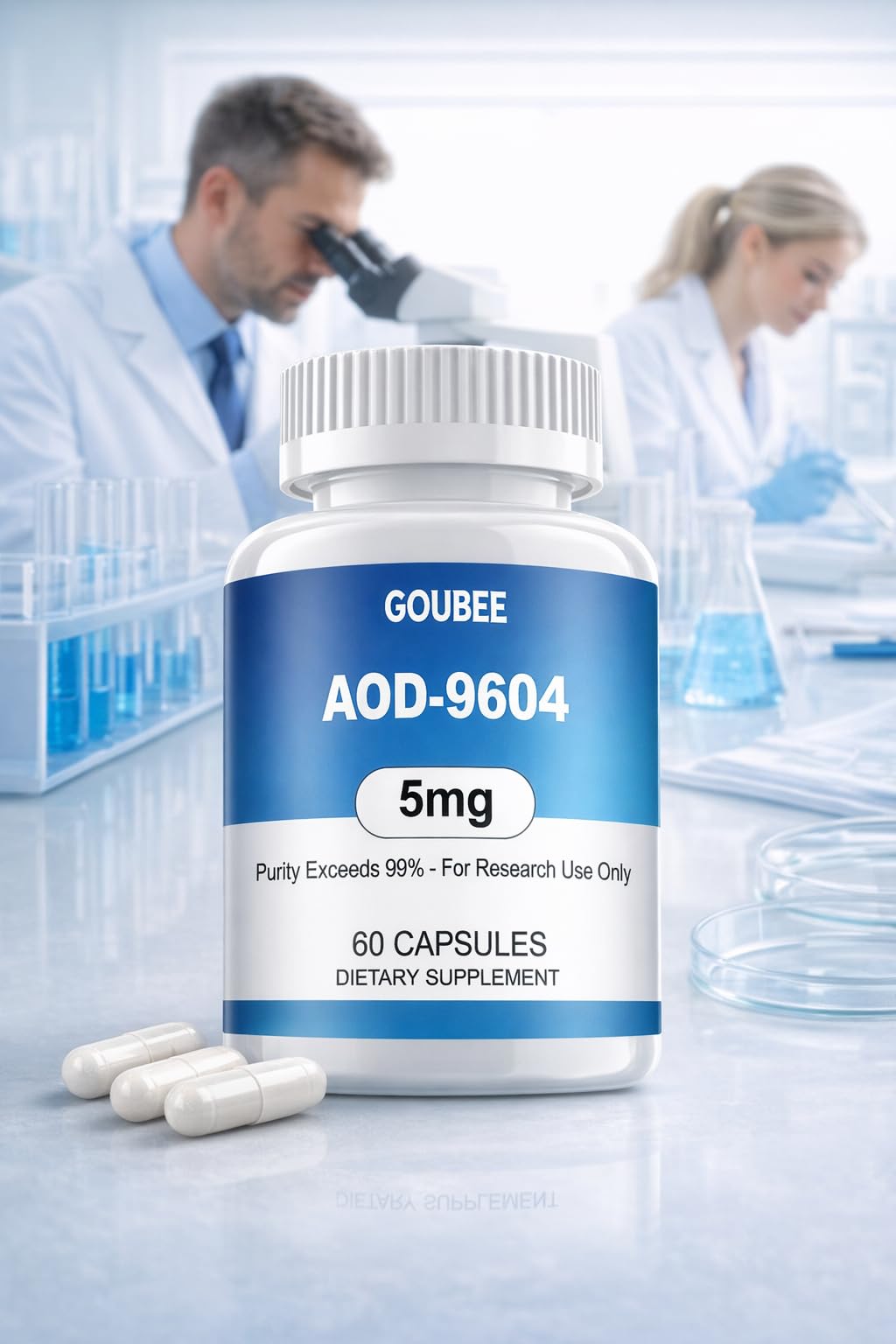 GOUBEE AOD-9604 (5MG) Research Peptide Capsules, 60 Count