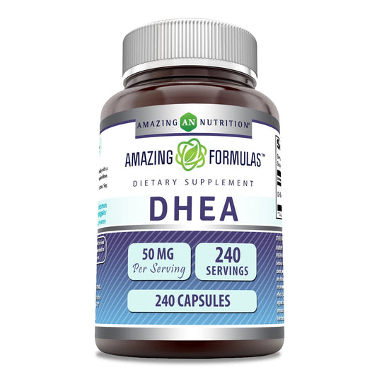 Amazing Nutrition DHEA 50 mg Dehydroepiandrosterone Capsule 240 Count