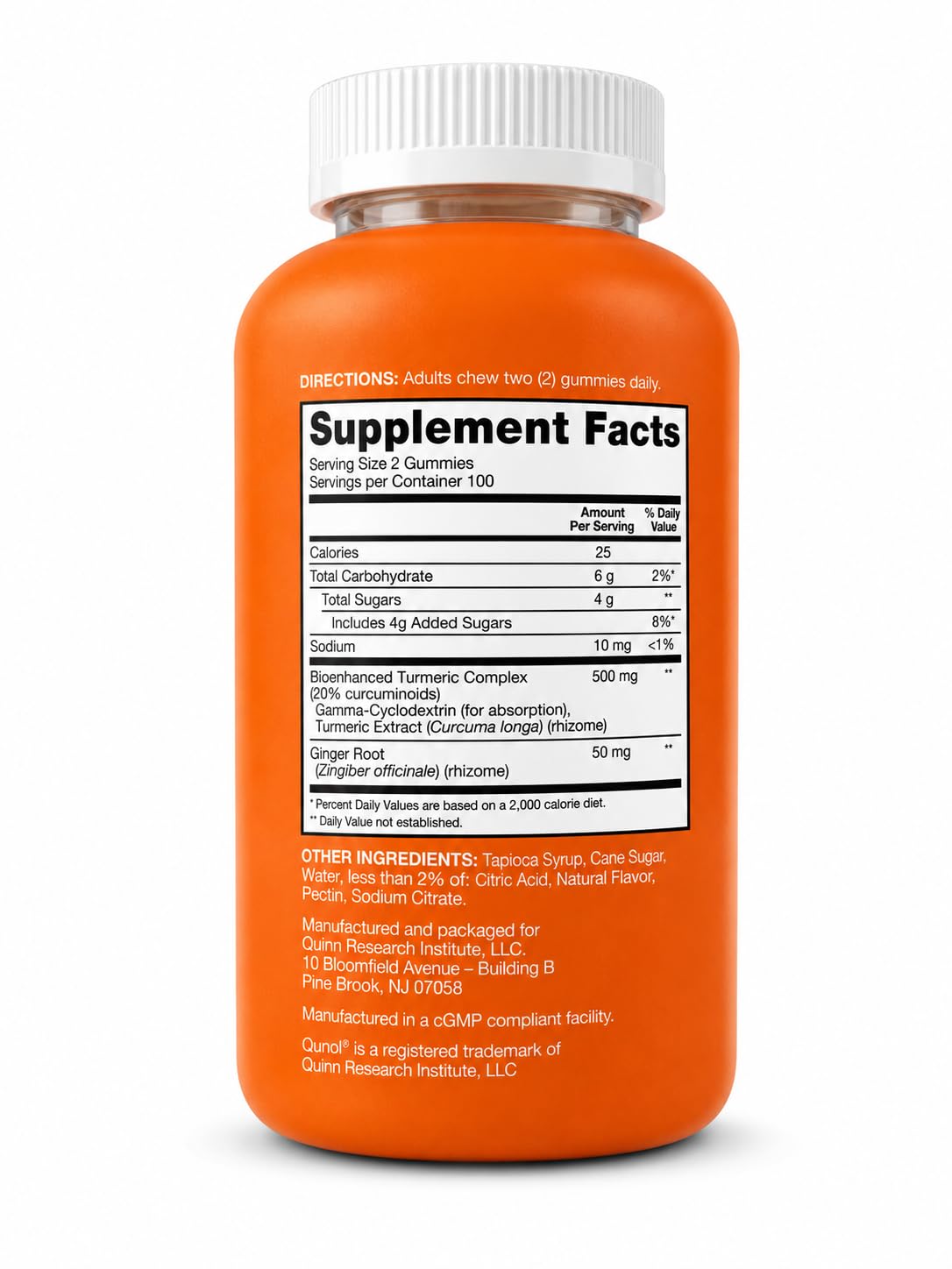 Qunol Turmeric and Ginger Gummies 200 Count