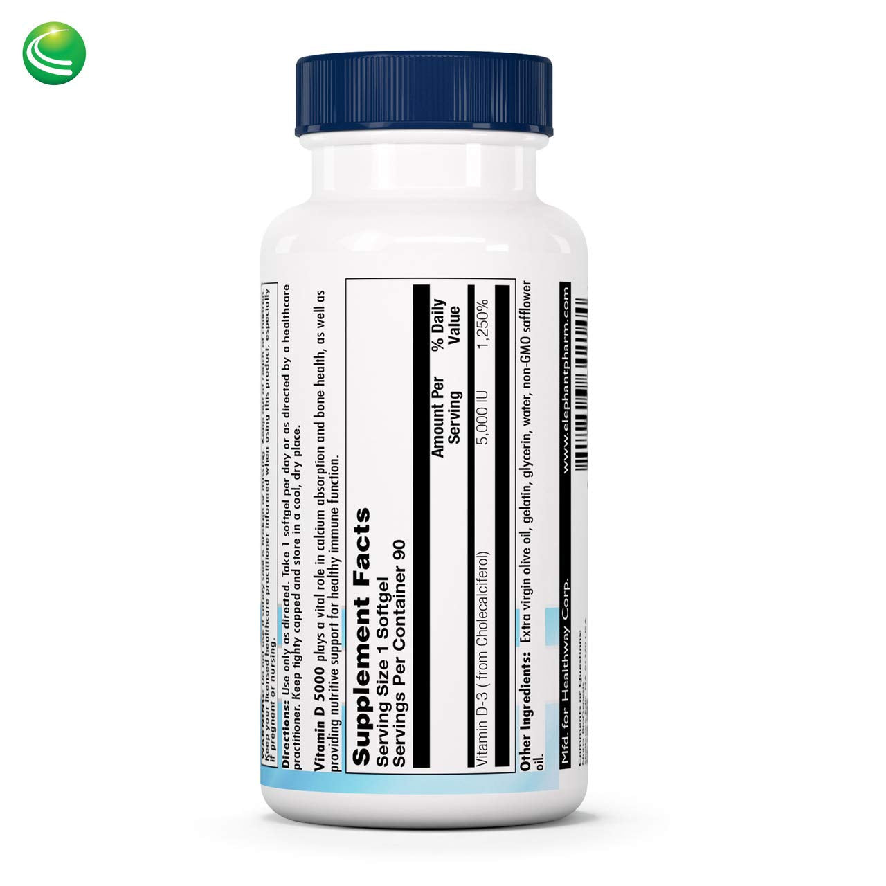Nutra BioGenesis Vitamin D3 5000 IU Softgels, 90 Count