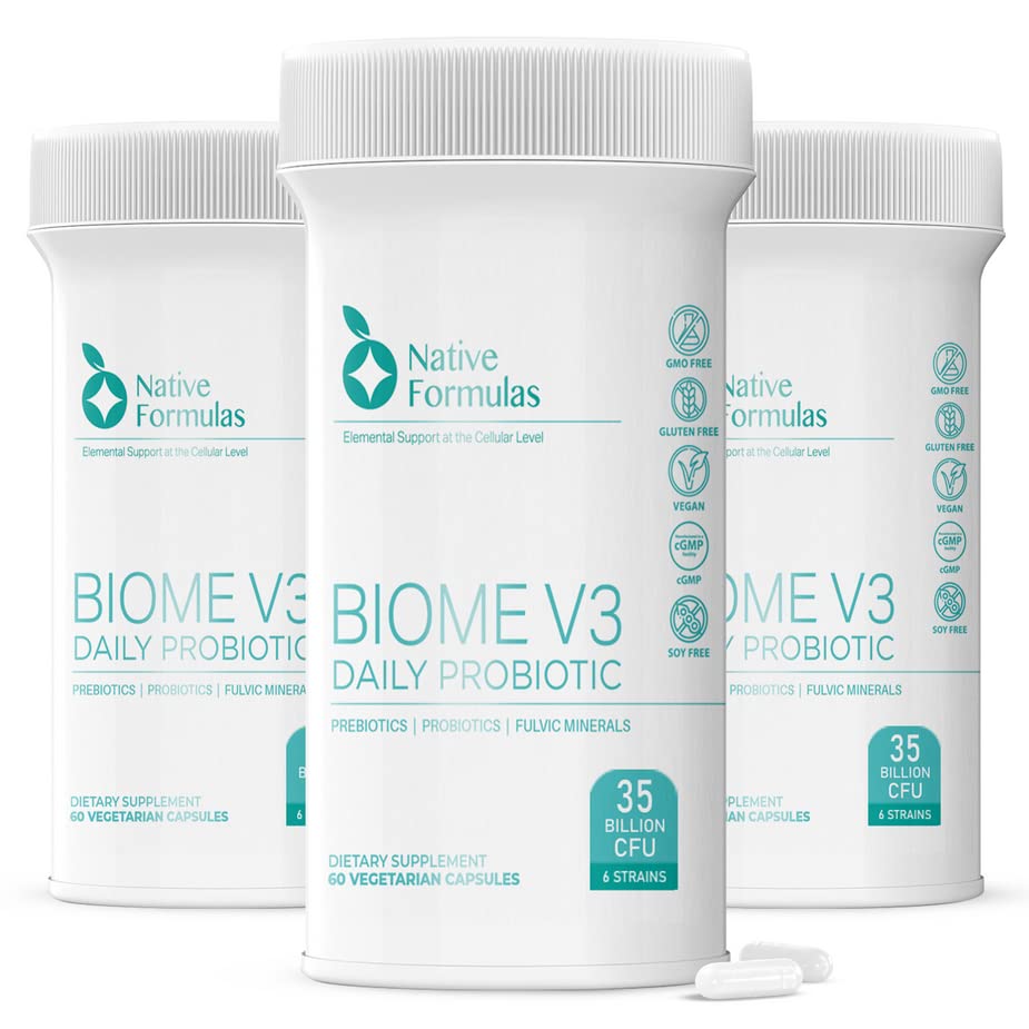 Native Formulas Biome V3 Probiotic, Prebiotic, & Fulvic Minerals Supplements 60 Capsules