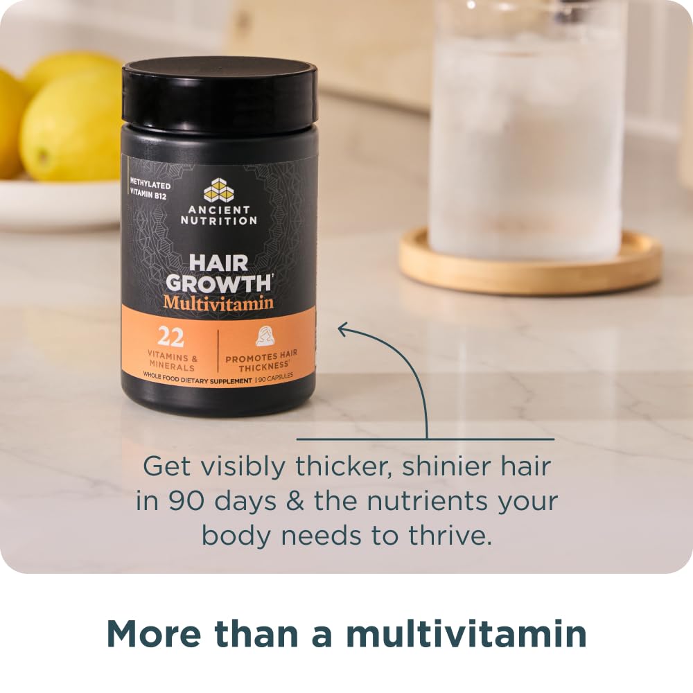 Ancient Nutrition Hair Growth Multivitamin Powder 1 Ounce