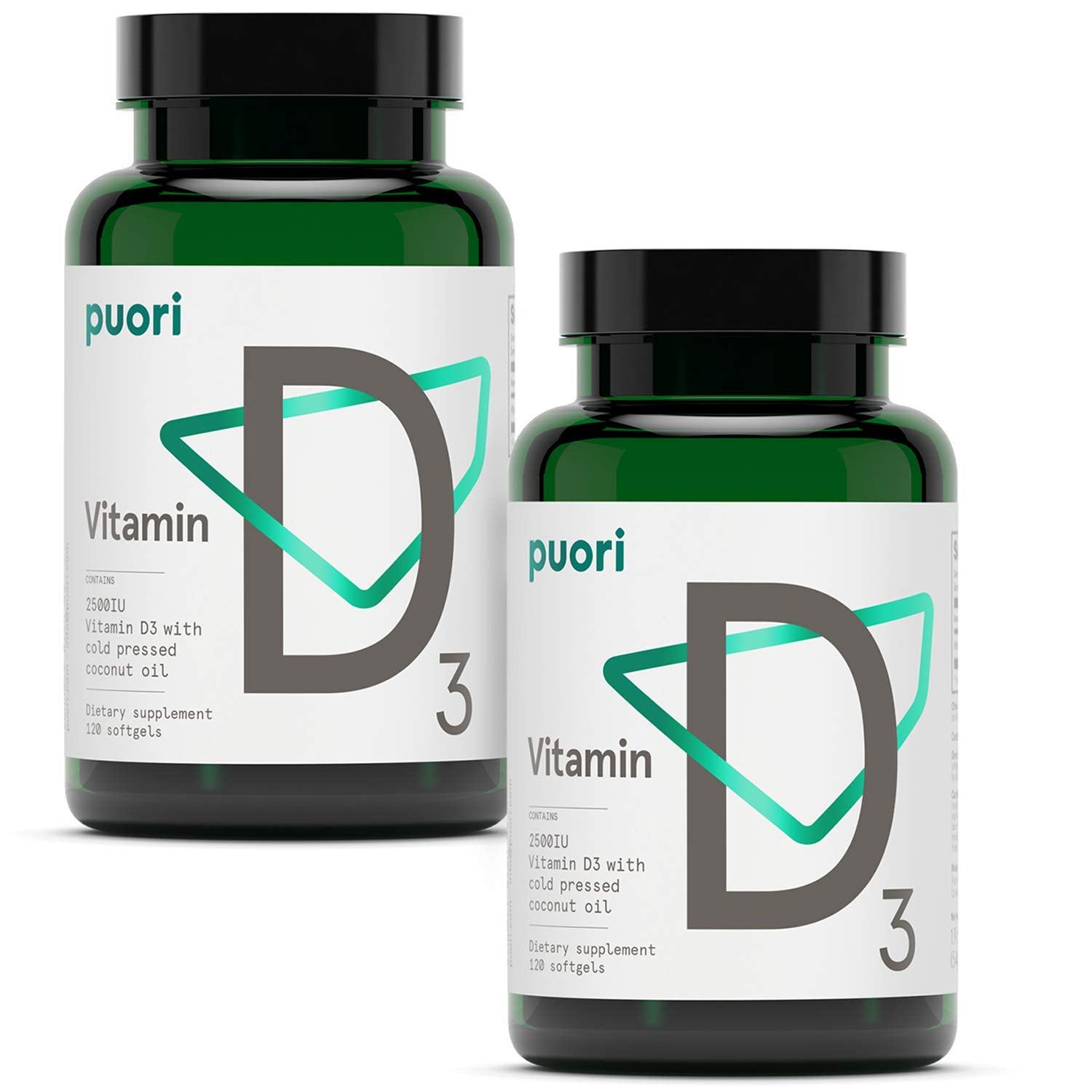 Puori Vitamin D3 Softgels, 2500 IU (62.5 mcg), 240 Count
