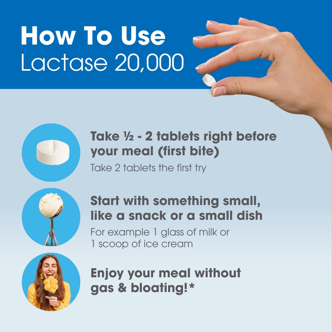 Intoleran Lactase 20,000 Digestive Enzymes, 150 Capsules