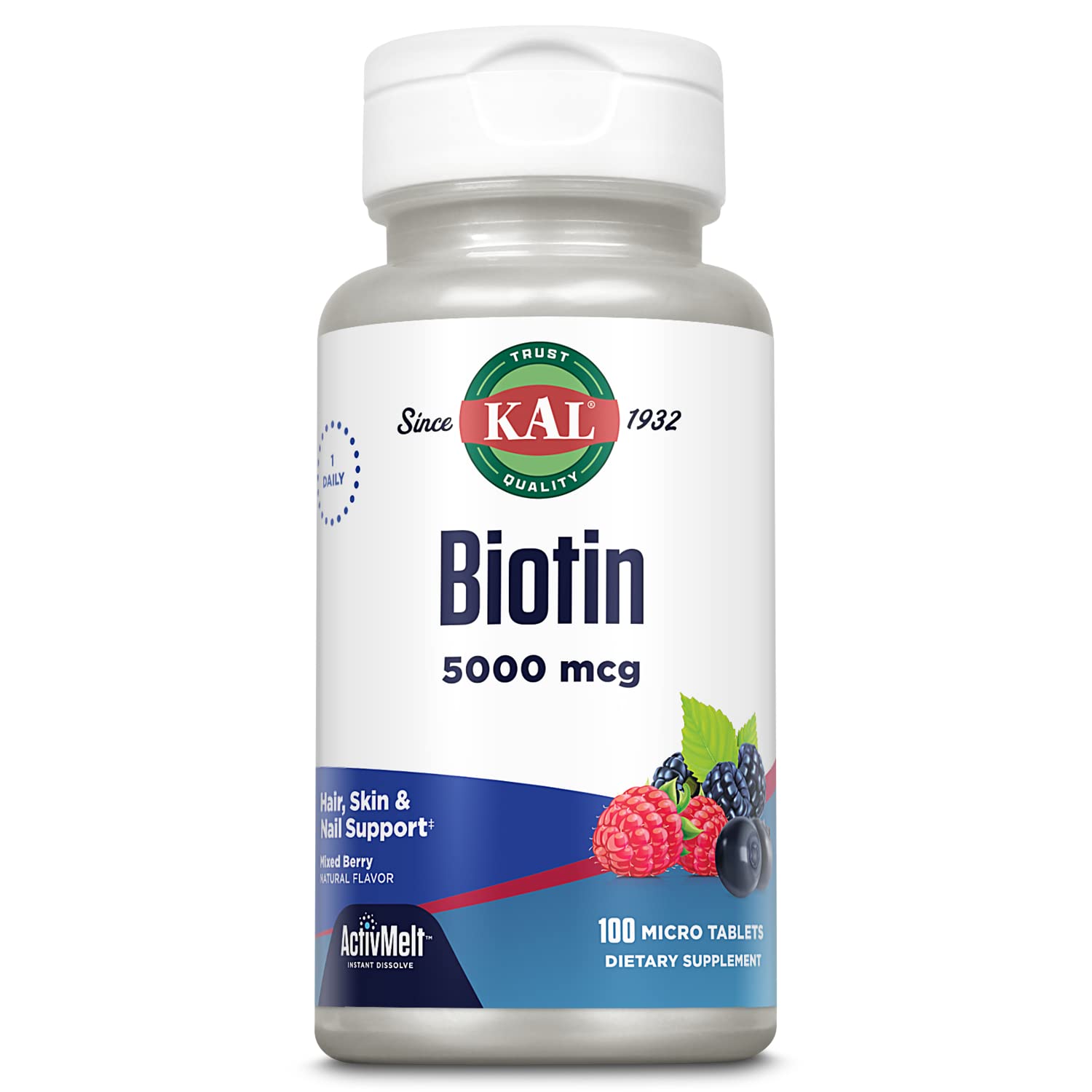 KAL Biotin 5000 mcg Lozenges, 100 Count
