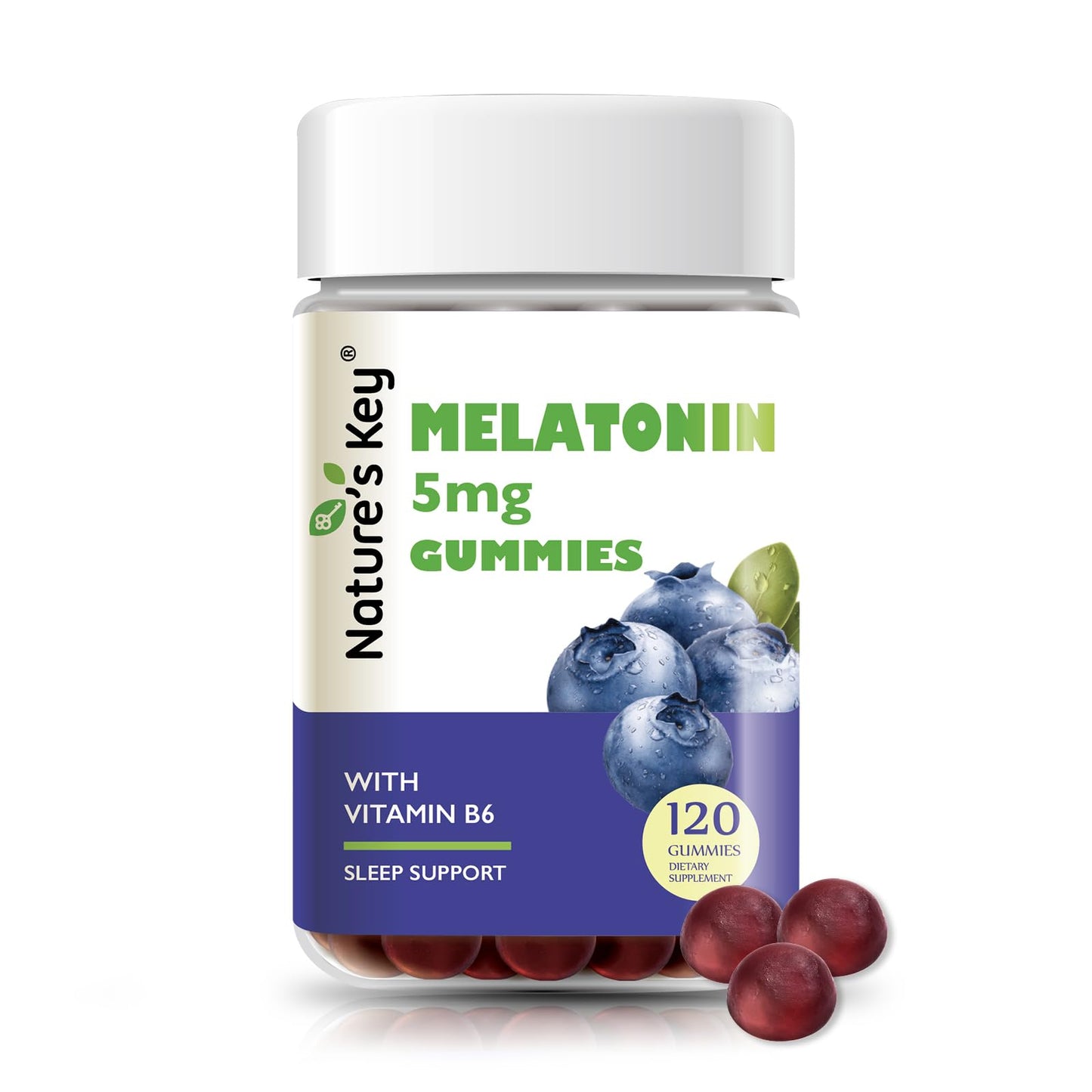Nature's Key Melatonin Gummies for Kids & Adults 120 Count