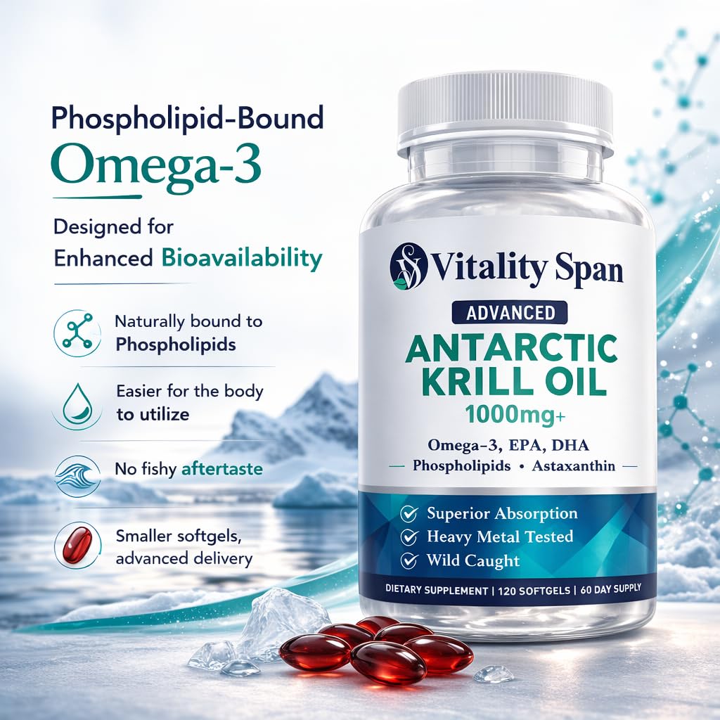 Vitality Span Krill Oil 1000mg Softgels 120 Count