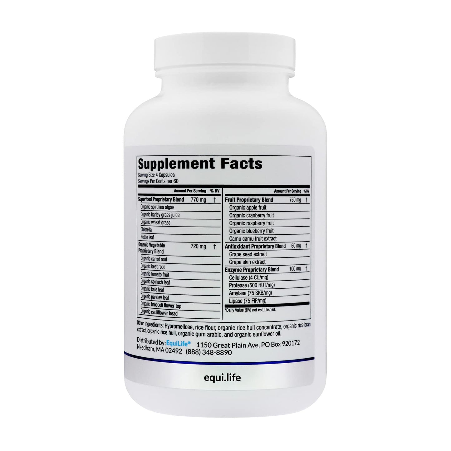 Equilife Daily Fruit & Vegetable Supplement Capsule, 240 Capsules