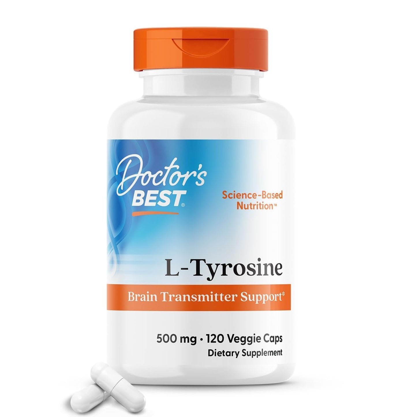 Doctor's BEST L-Tyrosine 500mg Capsules, Brain Support, 120 Veg Caps