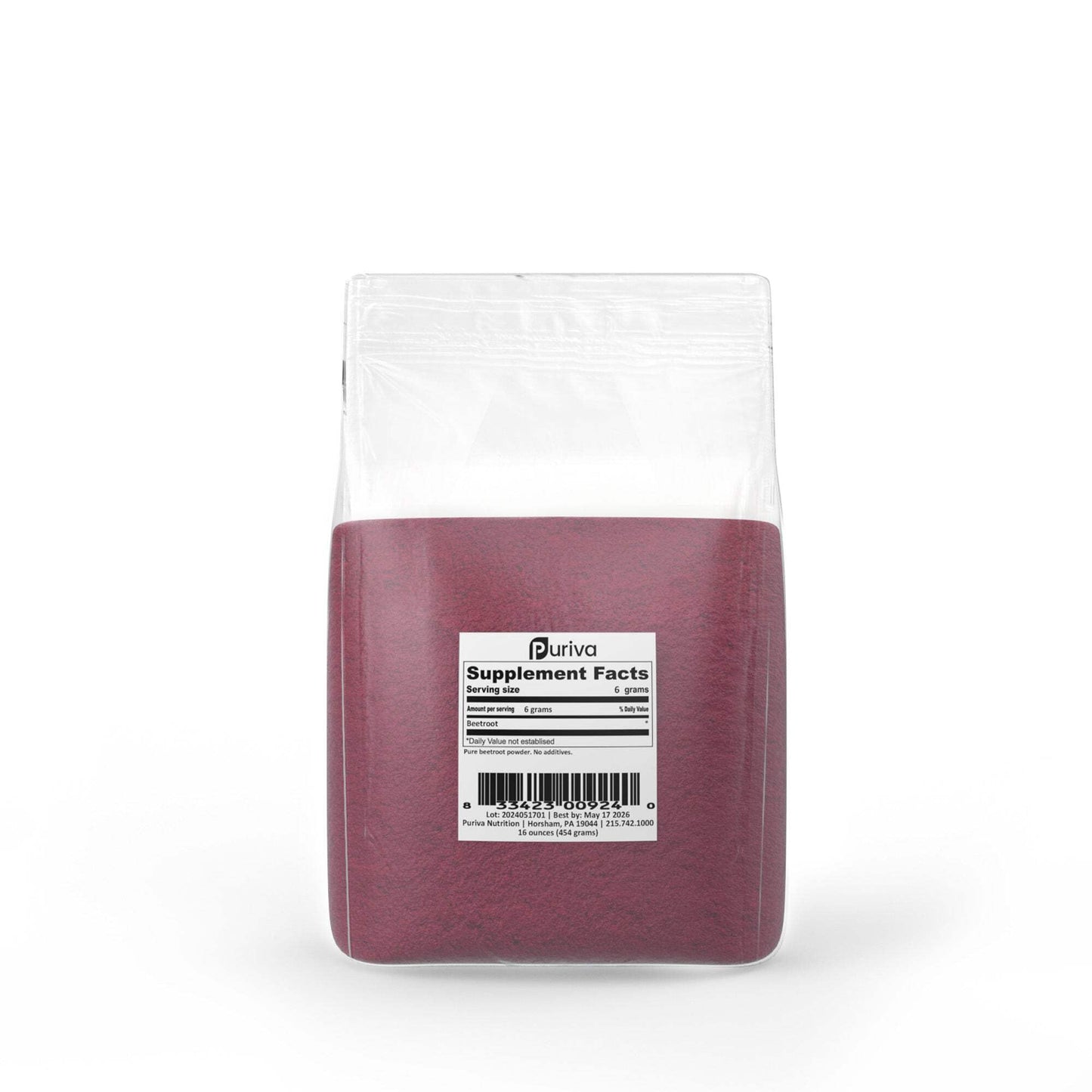 Puriva Nutrition Beetroot Powder, 16 Ounces