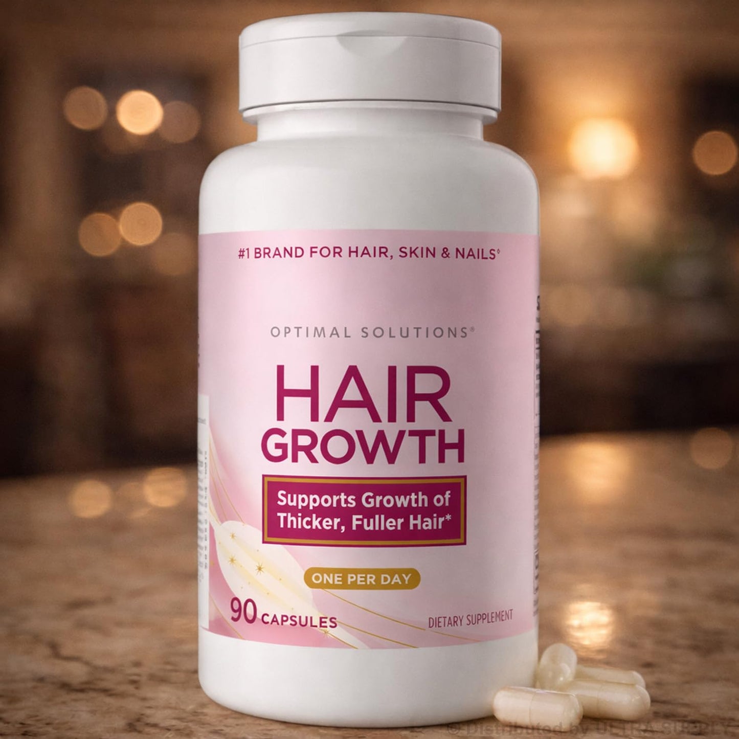 Generic NB Optimal-Solutions Hair Growth Biotin 10000 mcg Silicon Arginine Non GMO, 90 Capsules