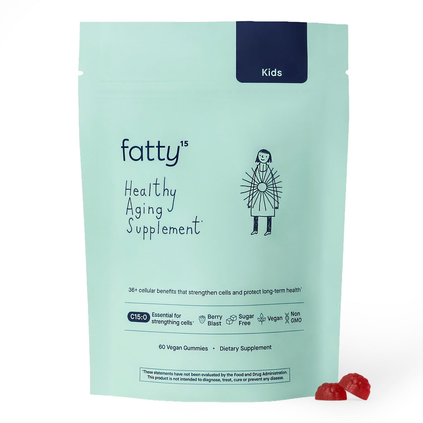 Fatty15 C15:0 Pentadecanoic Acid Gummies for Kids, 60 Count