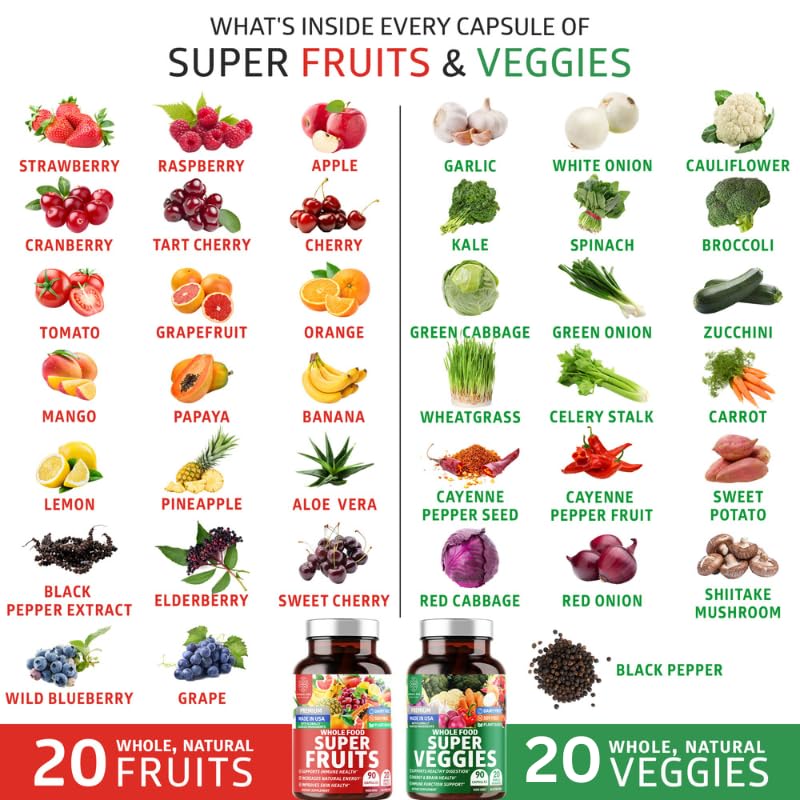 Number One Nutrition N1N Premium Super Fruits & Veggies Supplement 360 Capsules