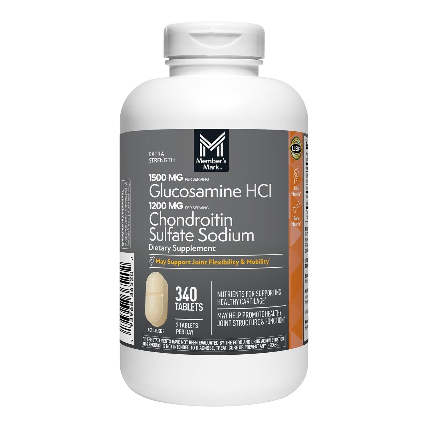 Members Mark Triple Strength Glucosamine Chondroitin 340 Tablets