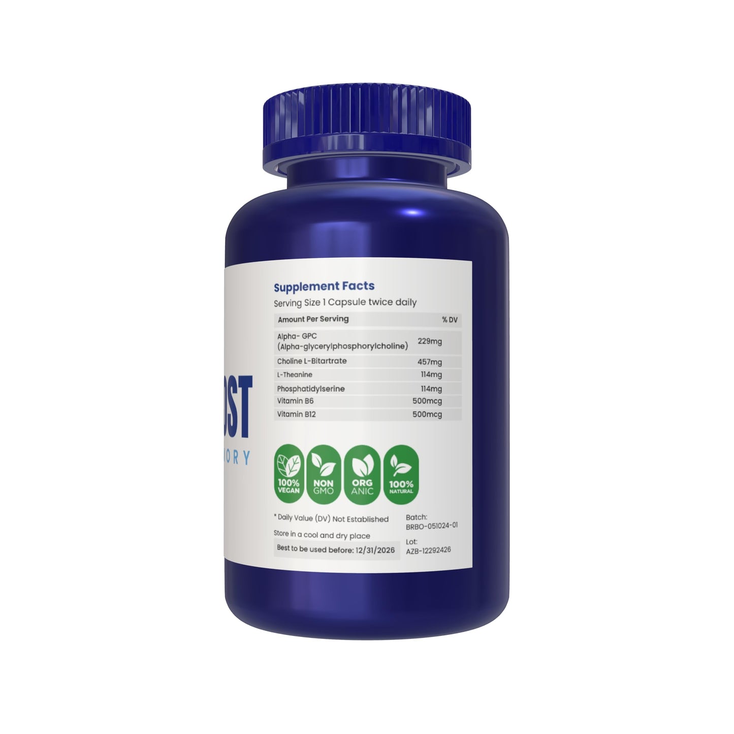 AZ BIOTECH Brain Boost Supplement Capsules, 120