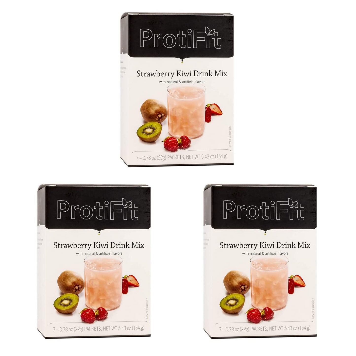 ProtiFit High Protein Berry Strawberry Kiwi Drink Powder, 3 Pack