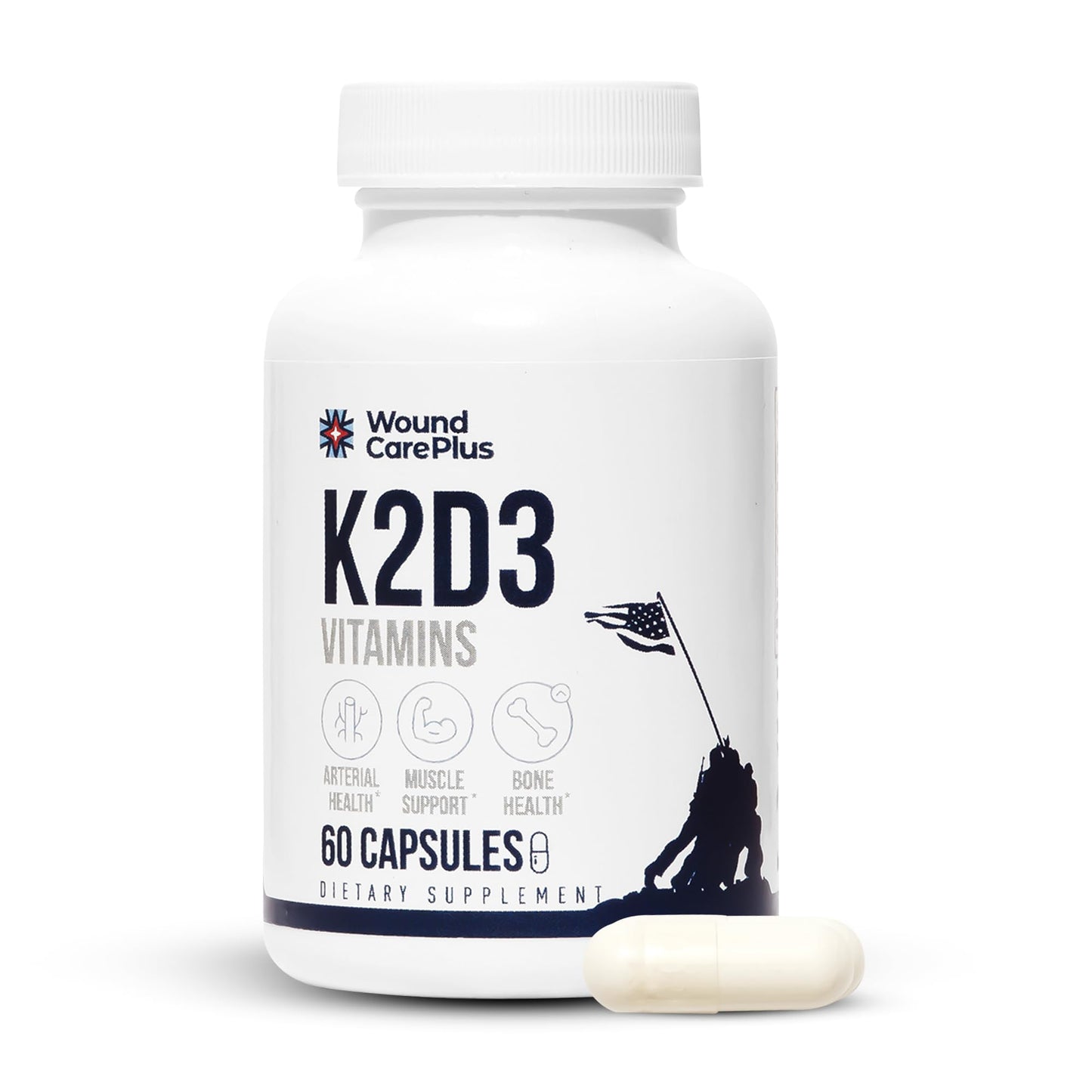 Wound Care Plus Vitamin K2 + D3 Supplement 60 Capsules