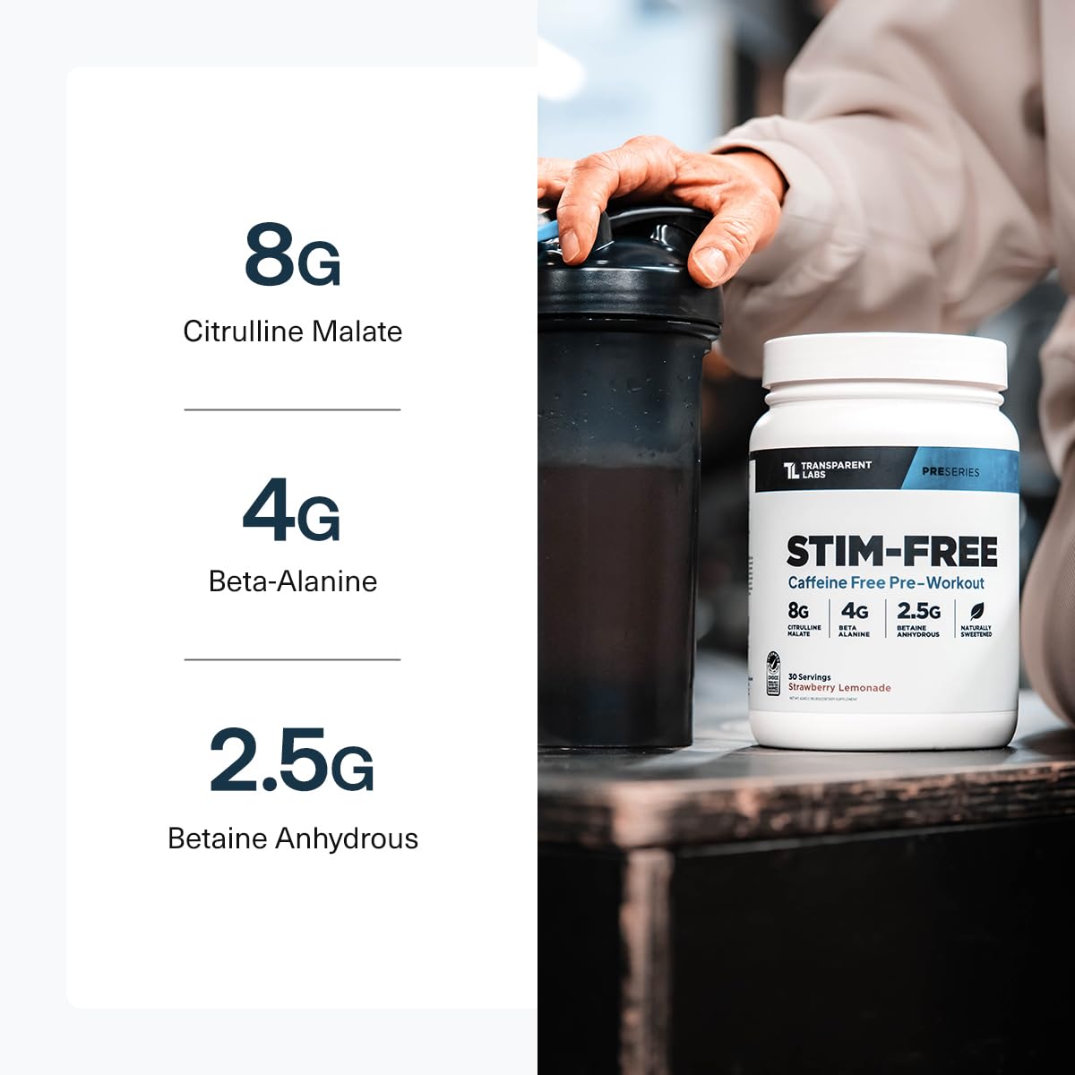 Transparent Labs Stim-Free Pre-Workout Powder 30 Servings