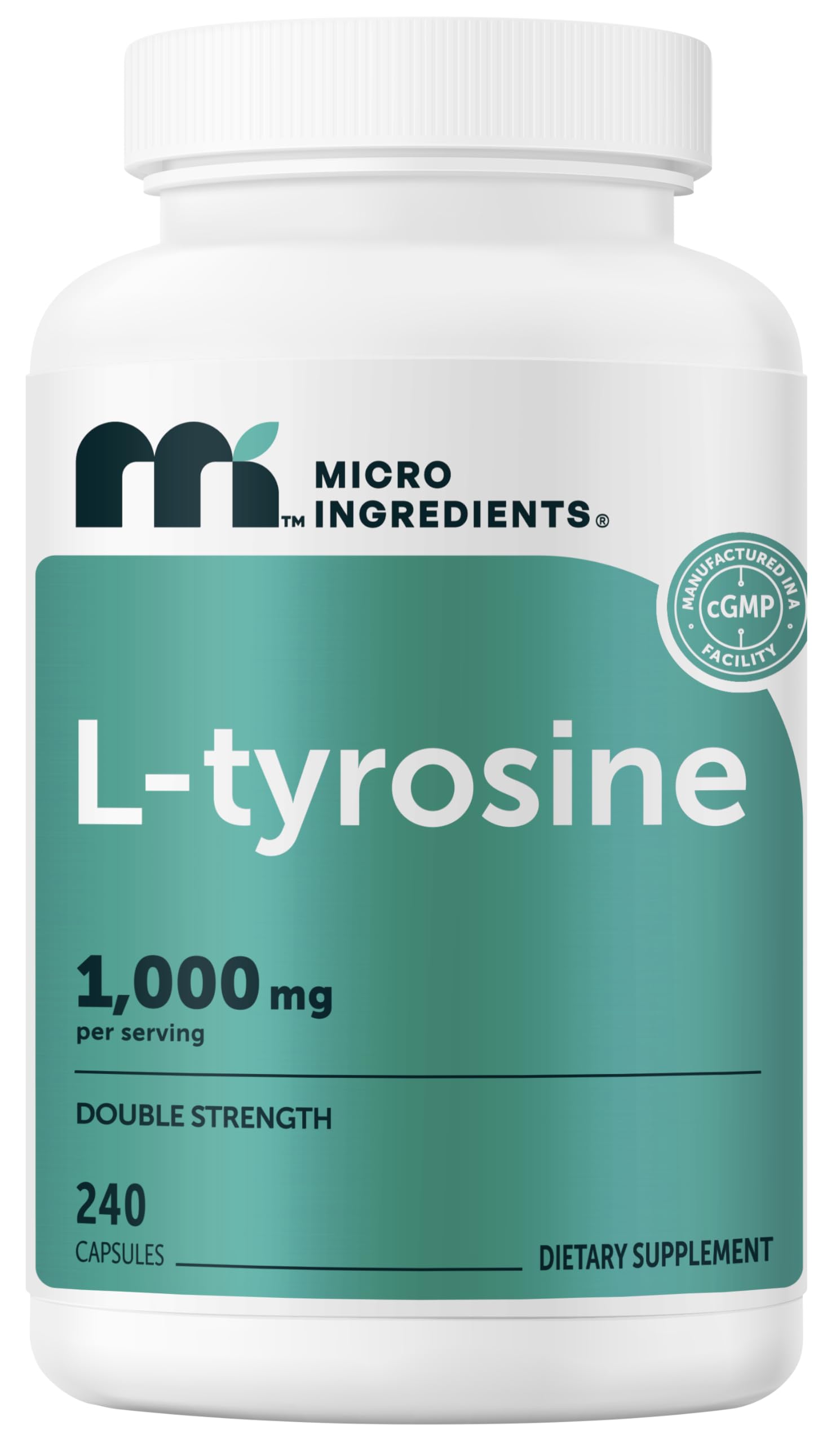Micro Ingredients L-Tyrosine 1,000 mg, 240 Capsules