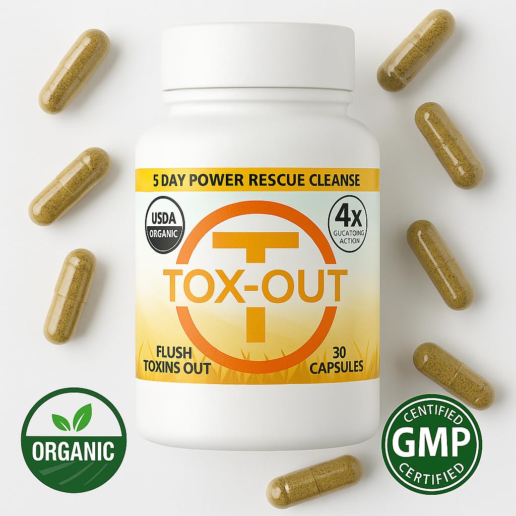 Tox Out 5 Day Herbal Detox Cleanse Kit – Full Body Flush Capsules, 30 Count