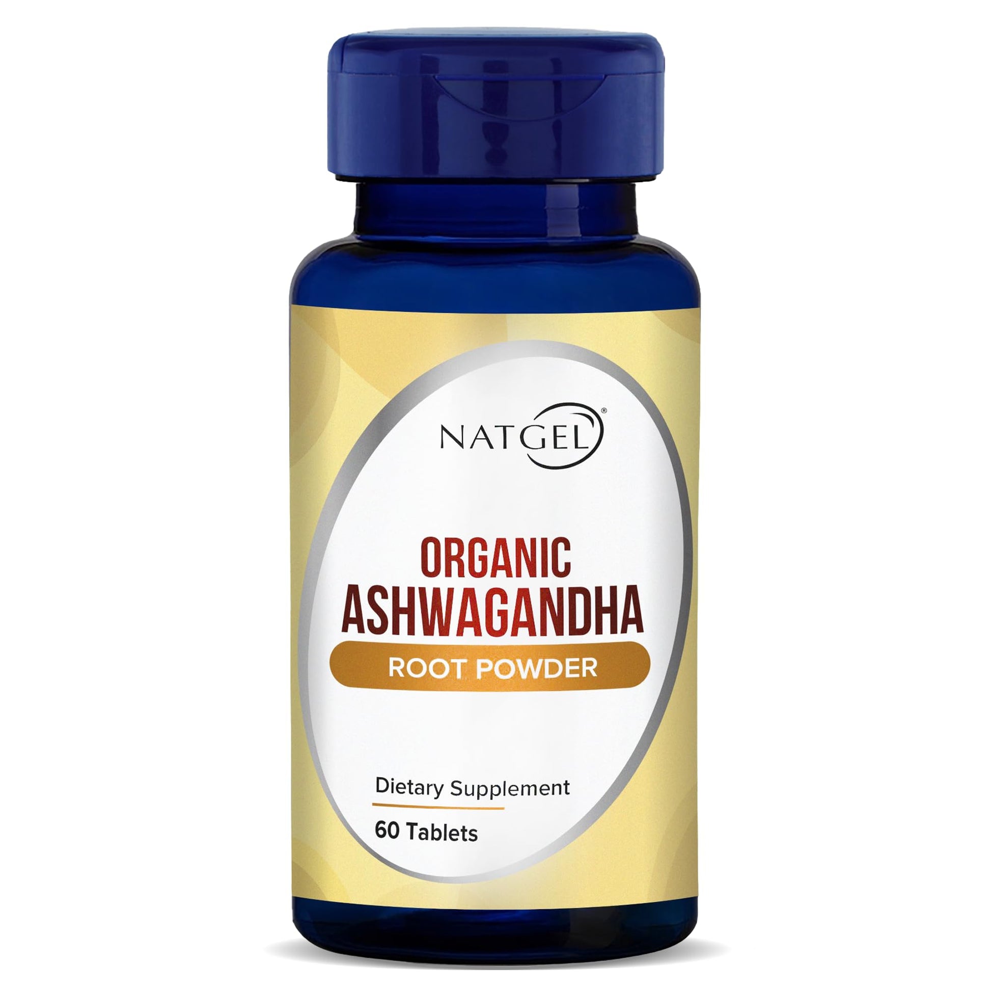 NATGEL Organic Ashwagandha Root Extract Tablets, 60 Count