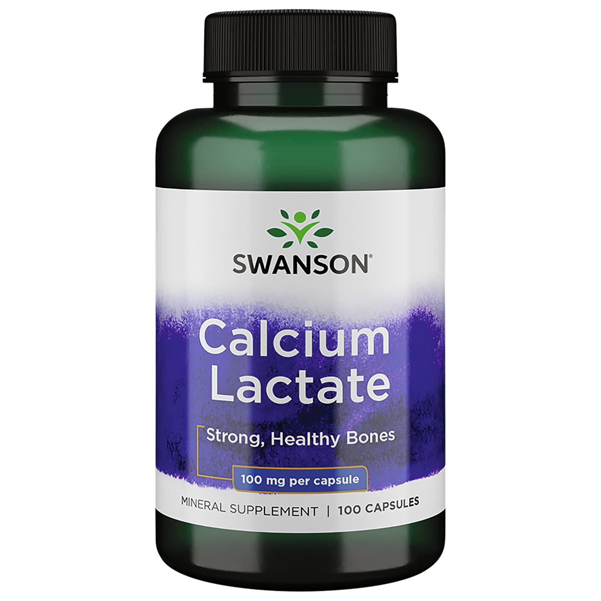 Swanson Calcium Lactate 100MG Capsule 100 Count