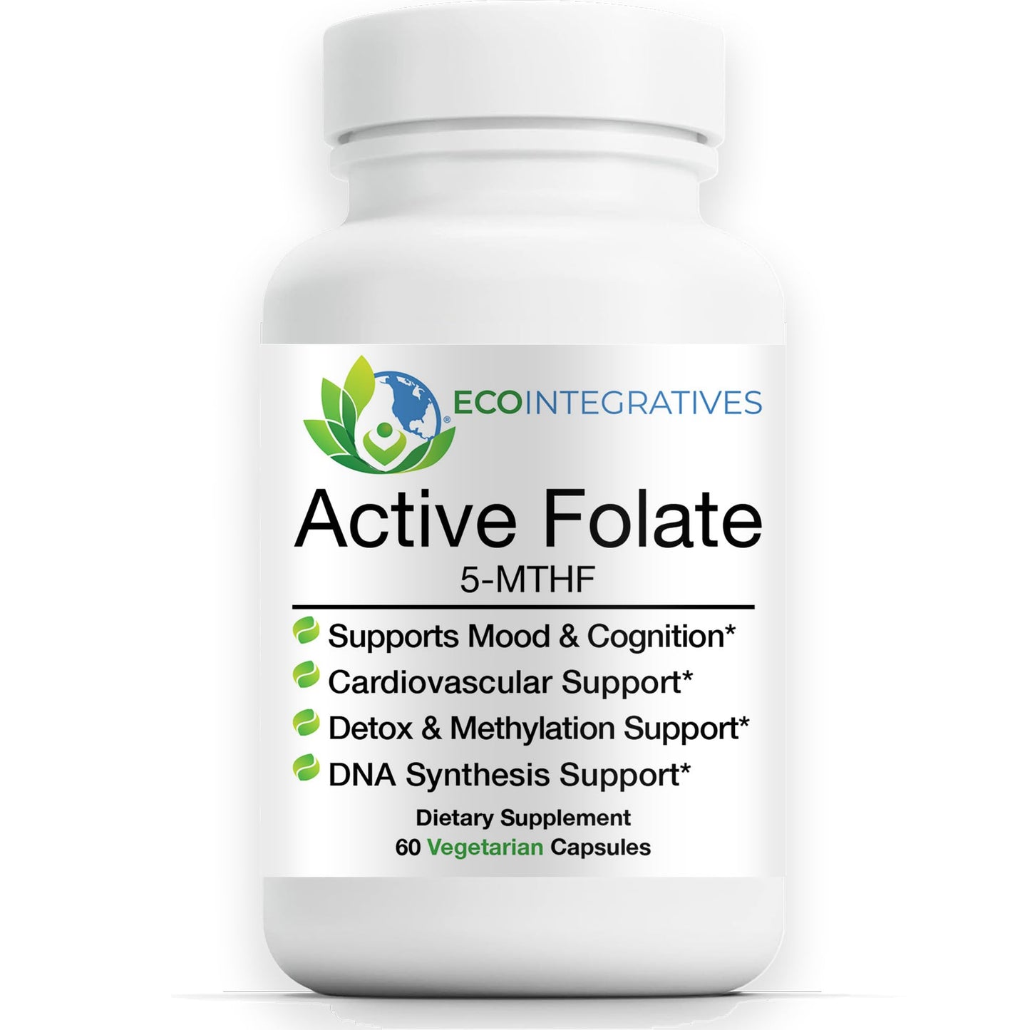 EcoIntegratives Active Folate Methylfolate 5-MTHF – Methylated Folate 1000 mcg (1700mcg DFE) 60 Capsules